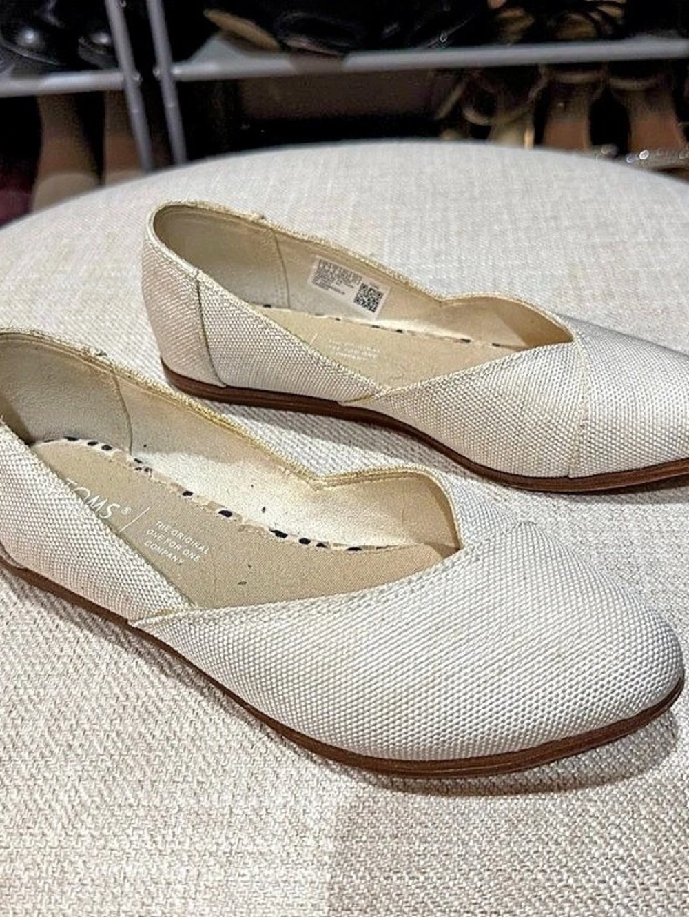 TOMS Kelsey Ballet Flat Canvas Flats Cream US 6